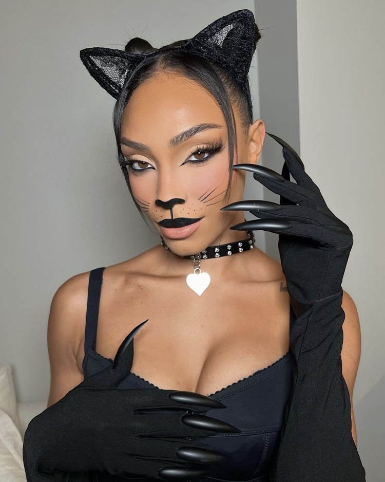 Костюм черной кошки на Хэллоуин