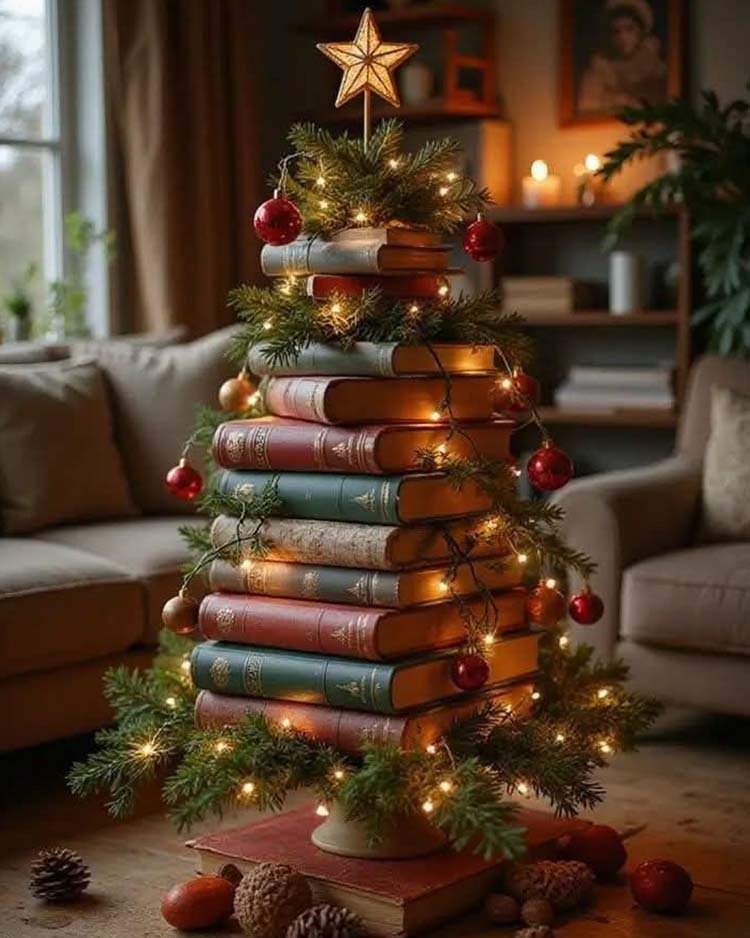 Новогодняя елка из книг