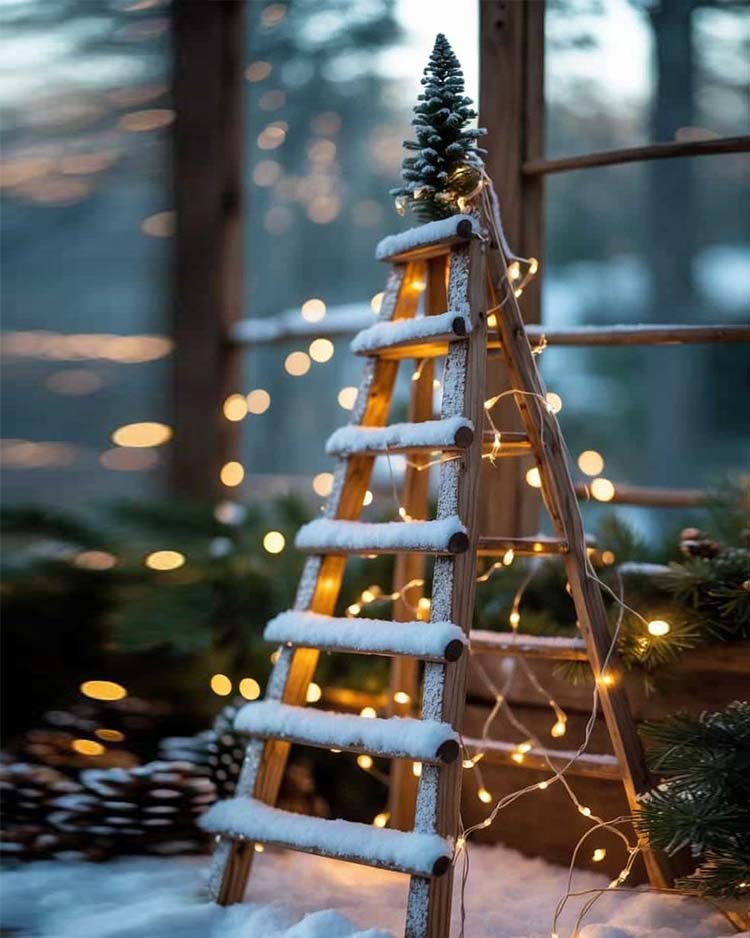 Декоративная елка во дворе