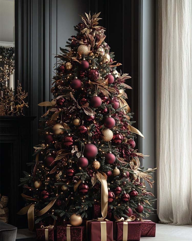 Как стильно нарядить елку в гостинной