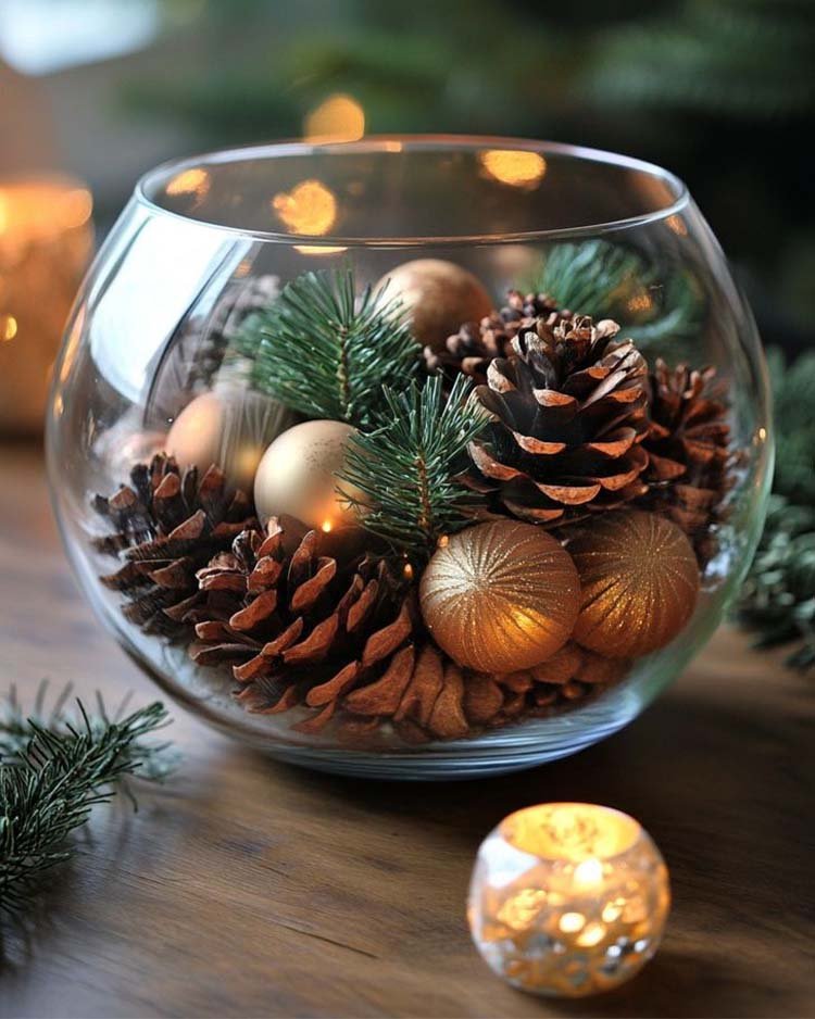 Декоративные новогодние вазочки в ванную