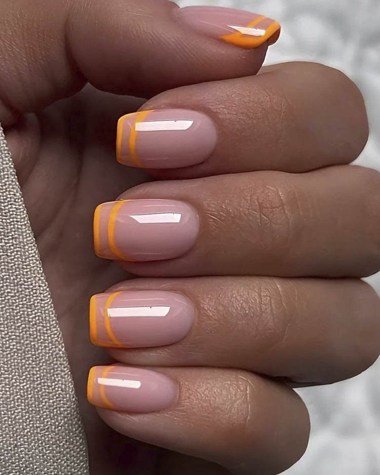 Оранжевый френч с негативням пространством