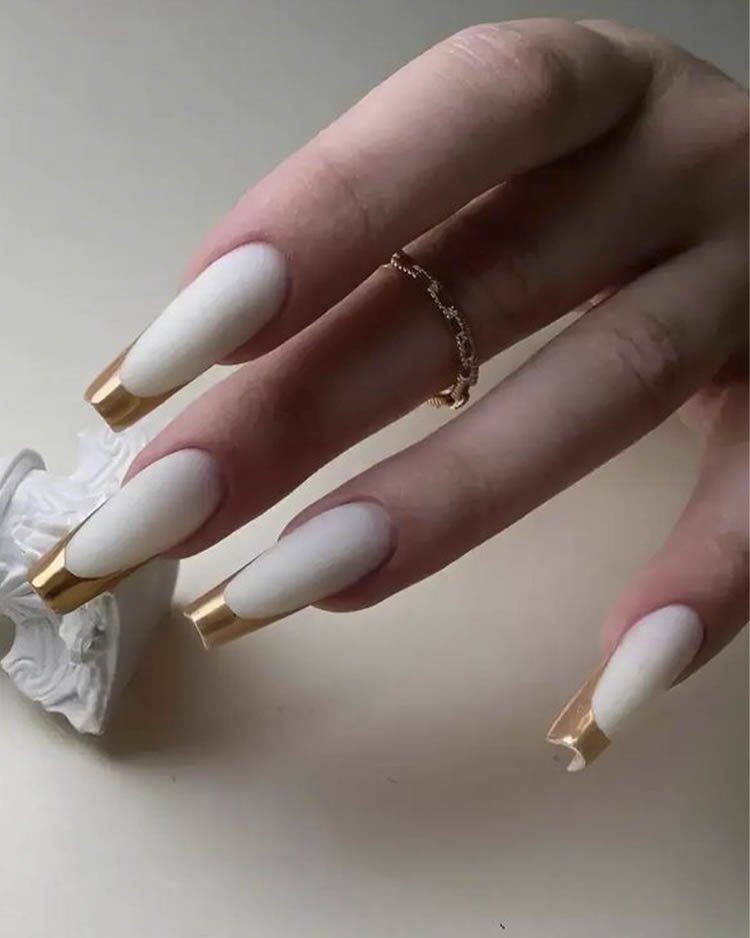 золотой френч с матовой подложкой