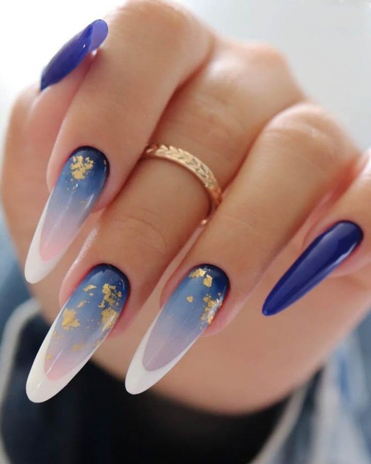 синий френч омбре