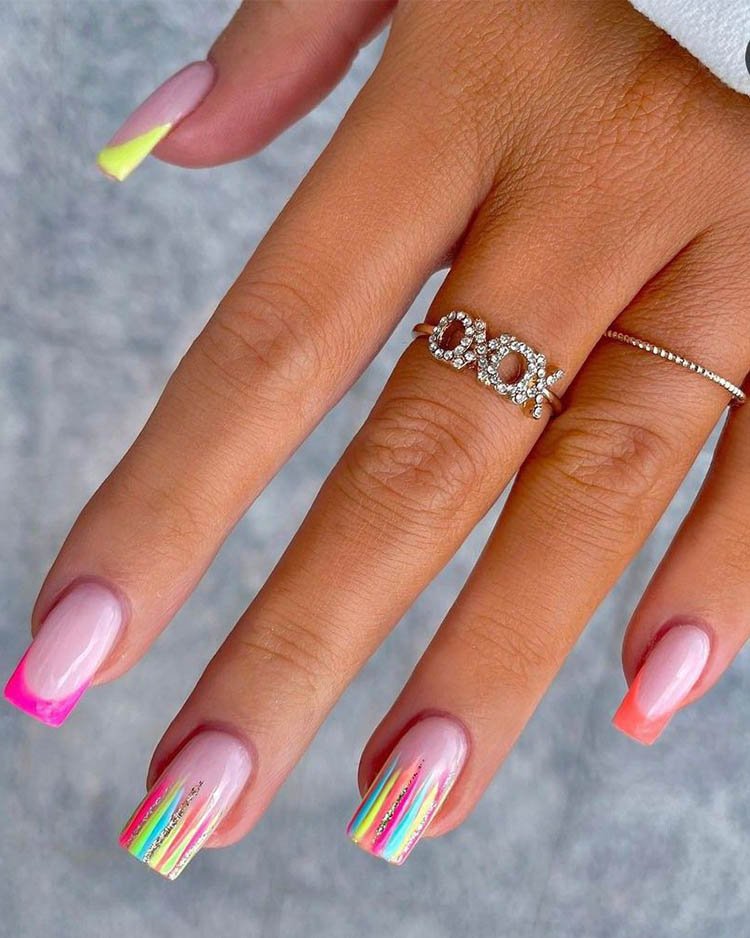 разноцветный твист френч