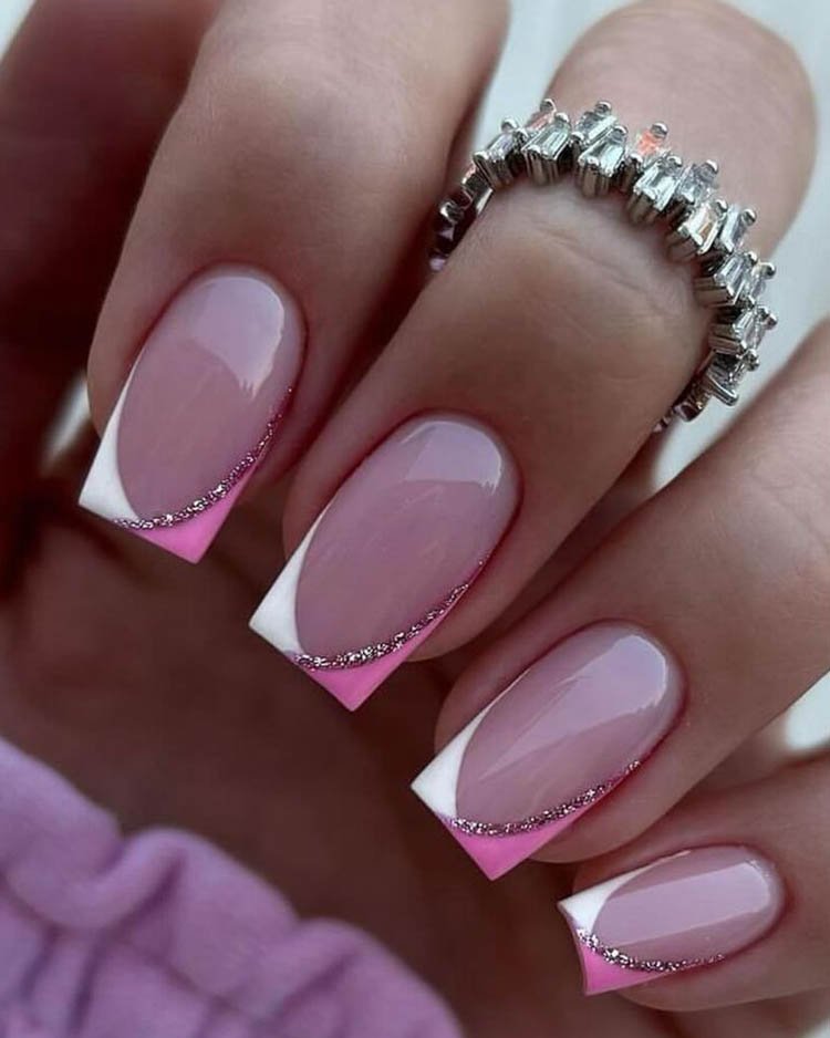 скошенный френч разного цвета