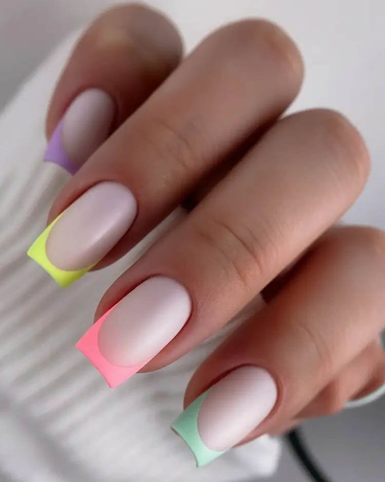 матовый цветной френч