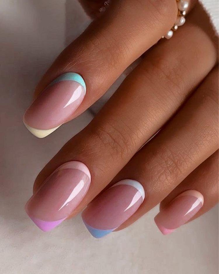 френч с цветными лунками