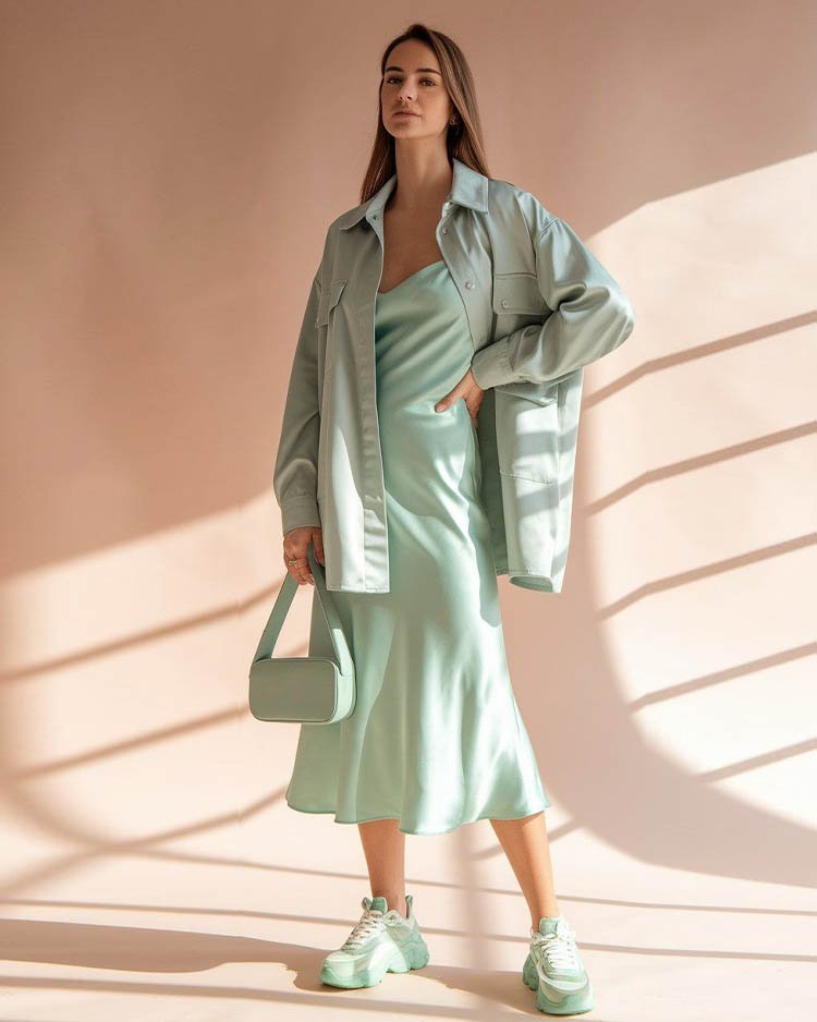 Образ в модном оттенке 2026 Jelly Mint