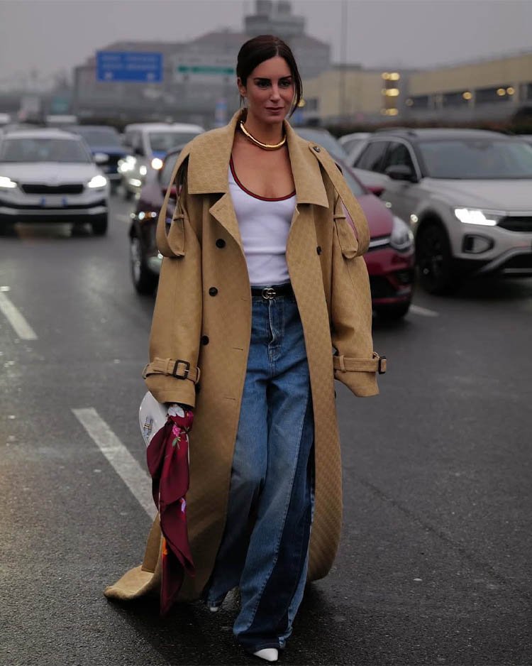 Как носить тренч с джинсами