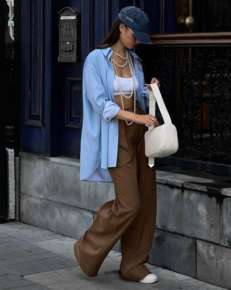 Базовый образ в стиле кэжуал с рубашкой и брюками