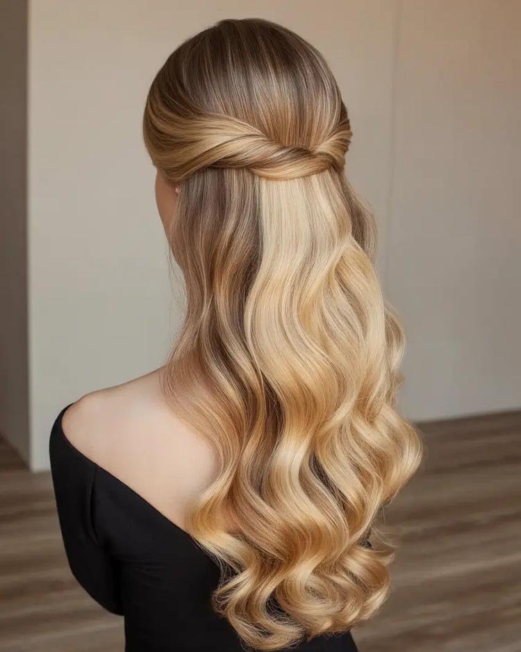 Длинные волосы убранные назад