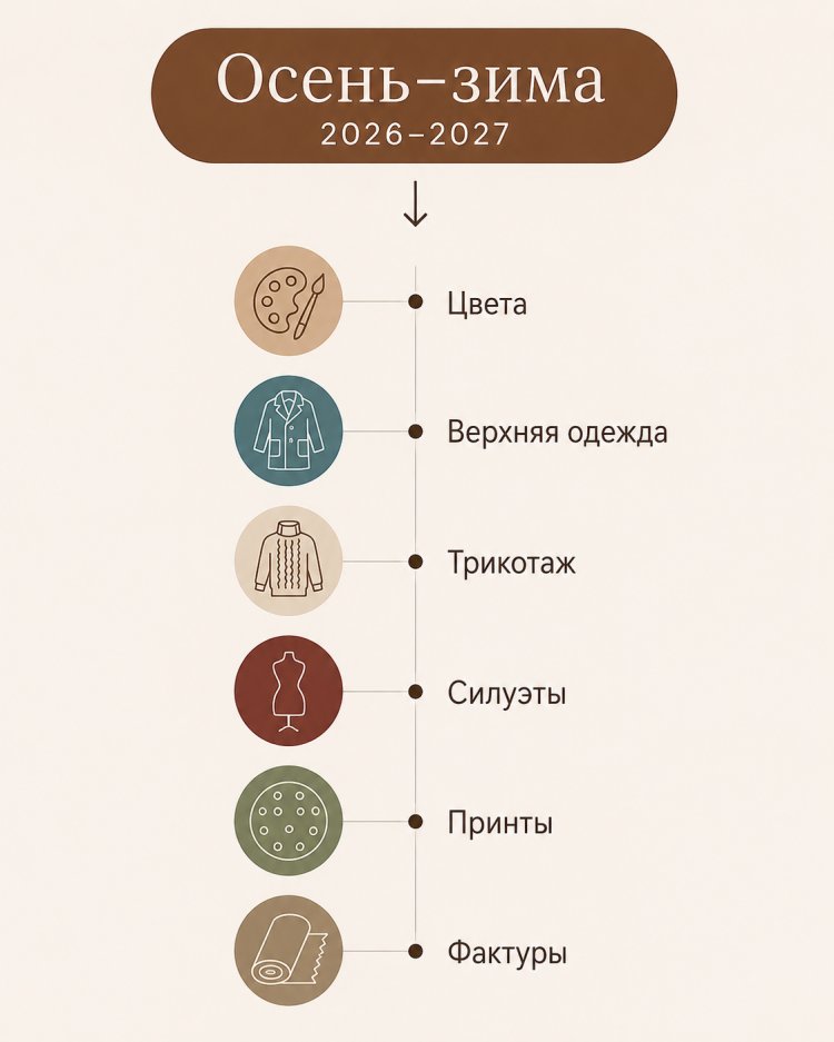 Главные тренды осень-зима 2026&ndash;2027: цвета, верхняя одежда, трикотаж, силуэты, принты и фактуры